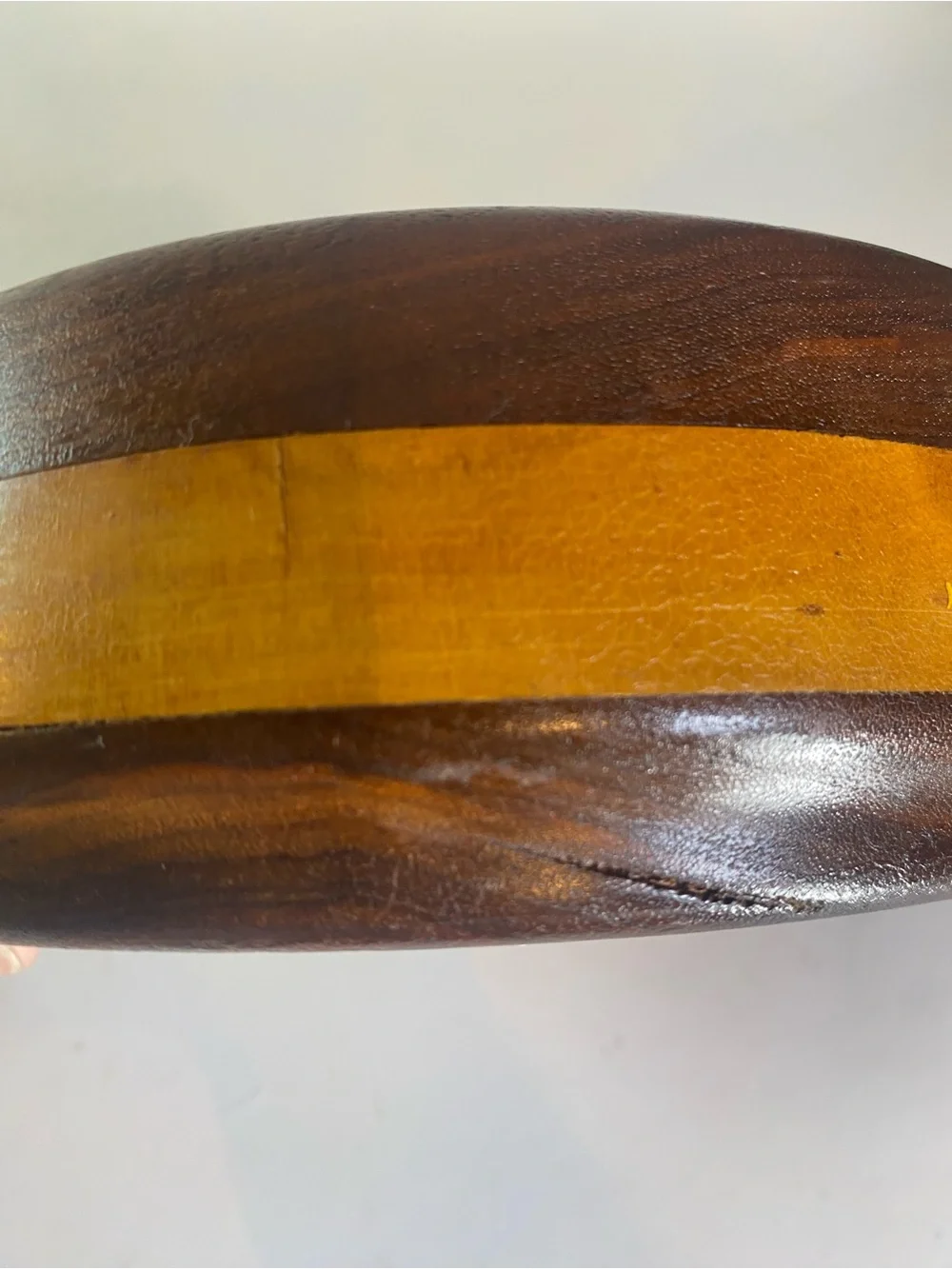 Vintage Nutcracker Set Featuring 2 Tone Staved Teak Bowl & Mallet
